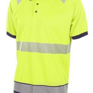 HiVis Two Tone Polo Shirt Yellow - Short Sleeve