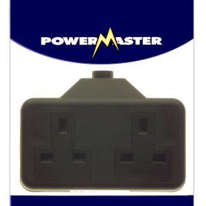 POWERMASTER 2 GANG BLACK RUBBERISED TRAILING SOCKET