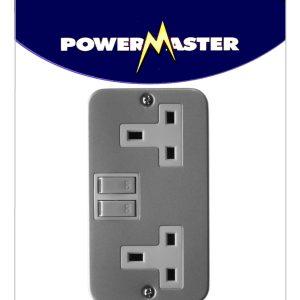 POWERMASTER 2 GANG 13 AMP SWITCHED METALCLAD SOCKET