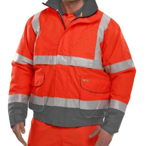 Two Tone Bomber Jacket Red / Grey