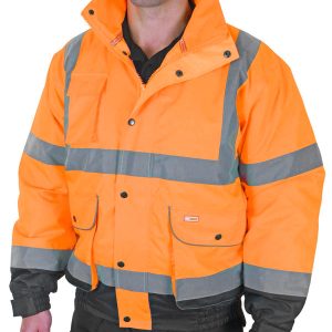 Two Tone Bomber Jacket Orange / Navy
