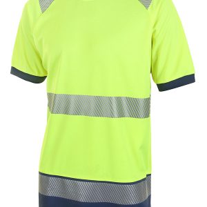 Hivis Two Tone Short Sleeve T-Shirt Yellow / Navy