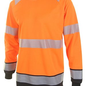 Hivis Two Tone Long Sleeve T-Shirt Orange / Black