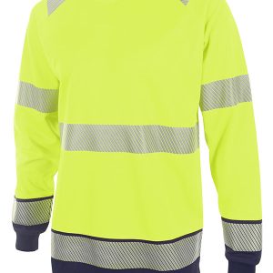 Hivis Two Tone Long Sleeve T-Shirt Yellow / Navy
