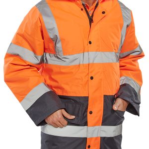 Two Tone Traffic Jacket Orange / Navy