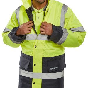 Two Tone Traffic Jacket Yellow / Navy